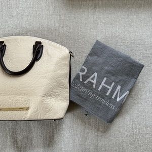 Brahmin LG Duxbury Satchel. Ivory with brown trim